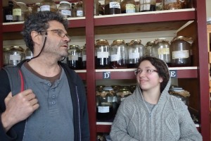 Optimized-Chris and Gina in apothecary